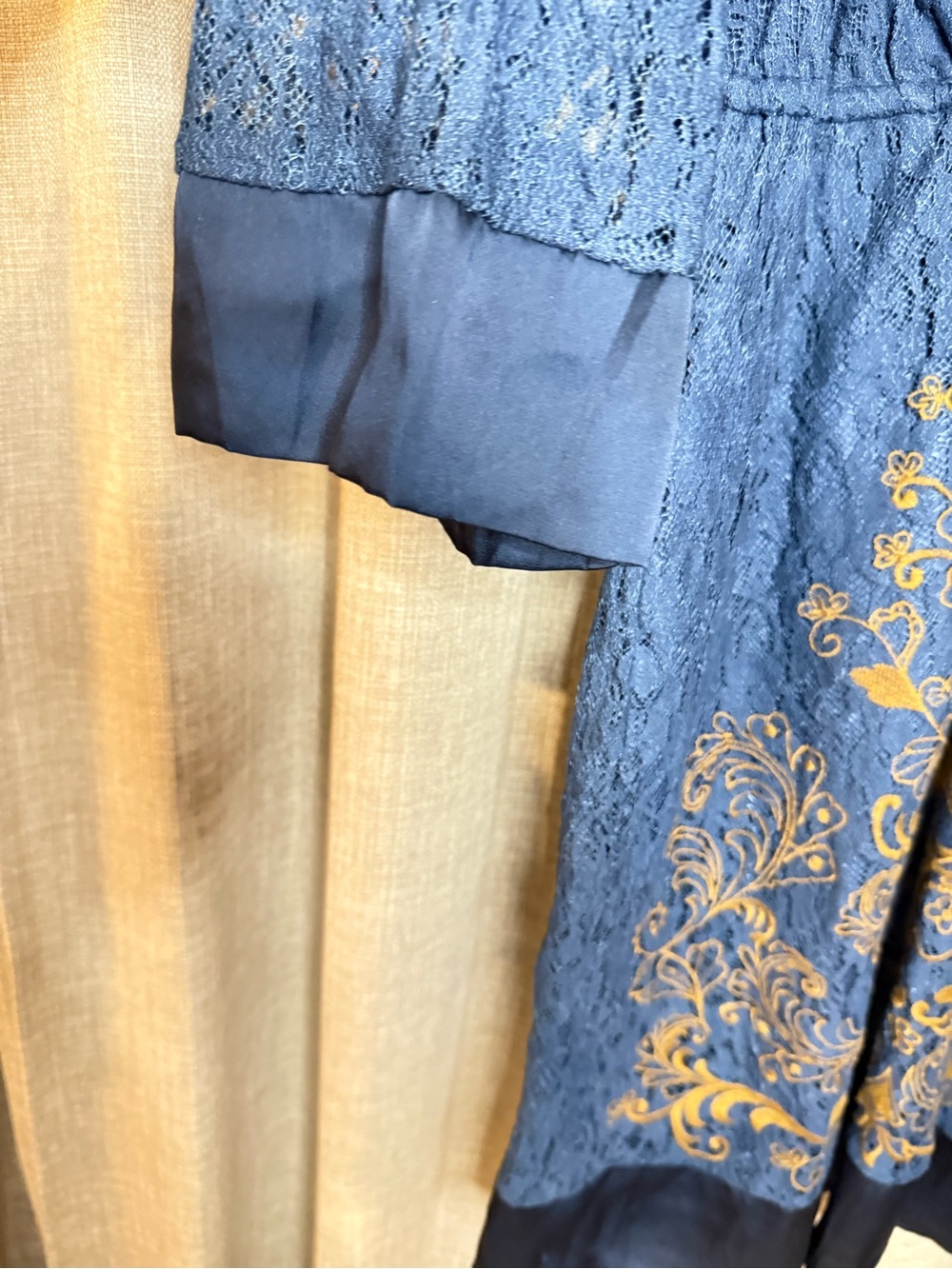 Flying Tomato Blue Lace Embroidered Boho V-Neck Shift Dress Size Medium - Picture 6 of 11